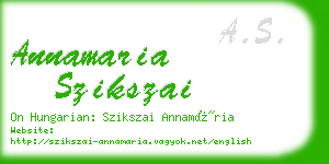 annamaria szikszai business card